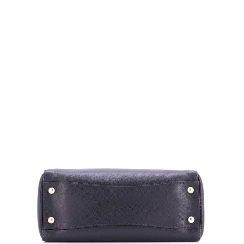 Cuir Frame Double Zip Tote Saffiano