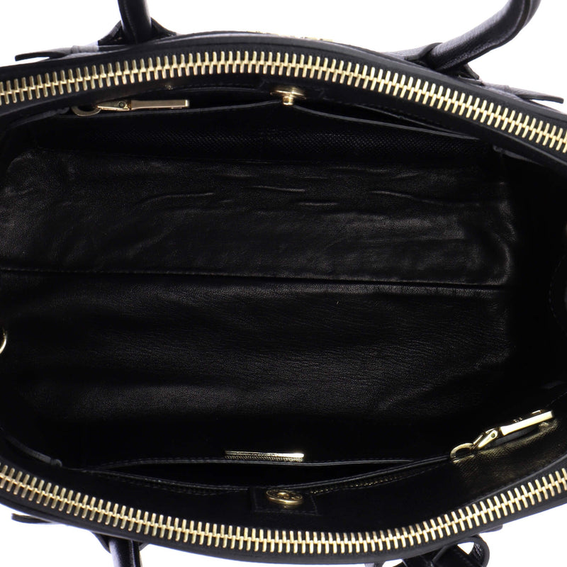 Cuir Frame Double Zip Tote Saffiano