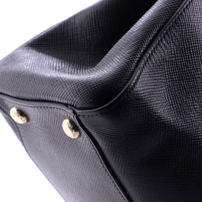 Cuir Frame Double Zip Tote Saffiano