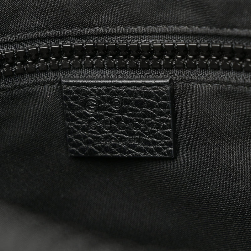 Nylon Medium Flat Messenger Bag Black