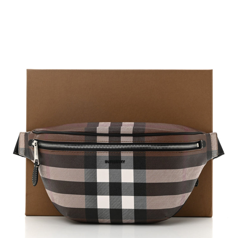 E-Canvas Check Cason Bum Bag Dark Birch