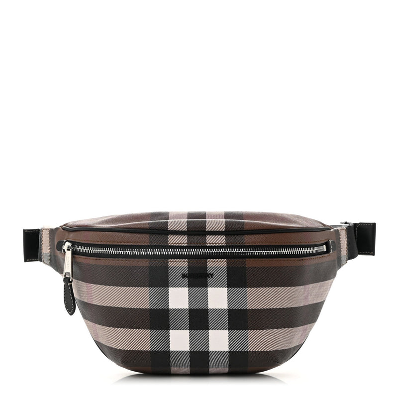 E-Canvas Check Cason Bum Bag Dark Birch