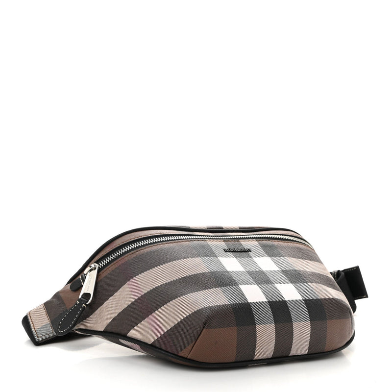 E-Canvas Check Cason Bum Bag Dark Birch