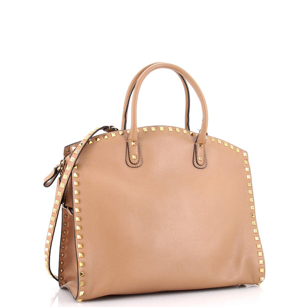 Rockstud Convertible Dome Tote Leather