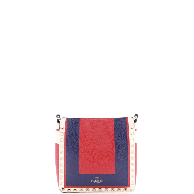 Rockstud Flip Lock Messenger Bag Leather