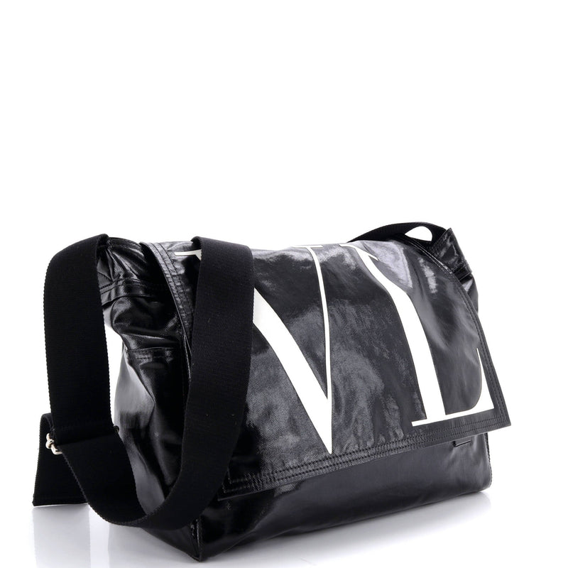 Vltn Flap Messenger Bag Coated Canvas