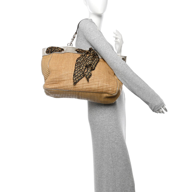 Natural Straw Large Positano Tote