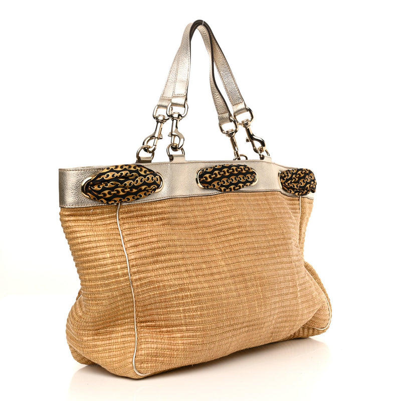 Natural Straw Large Positano Tote