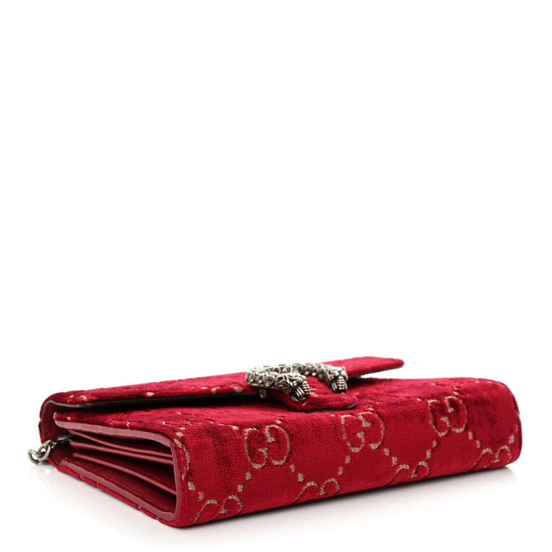 Velvet Gg Mini Dionysus Chain Wallet Red