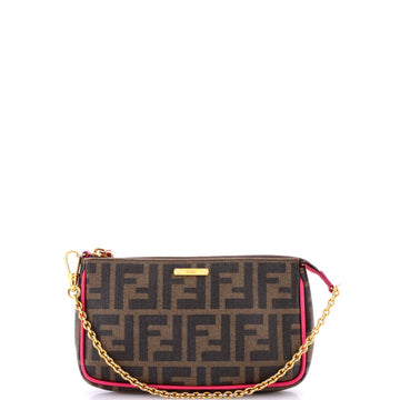 Chain Pochette Zucca Coated Canvas