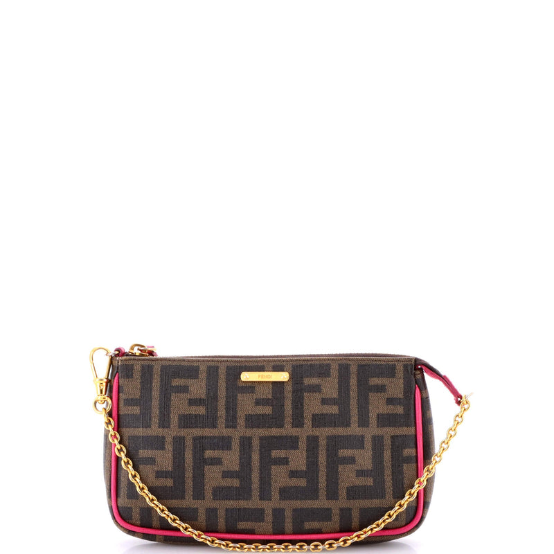 Chain Pochette Zucca Coated Canvas