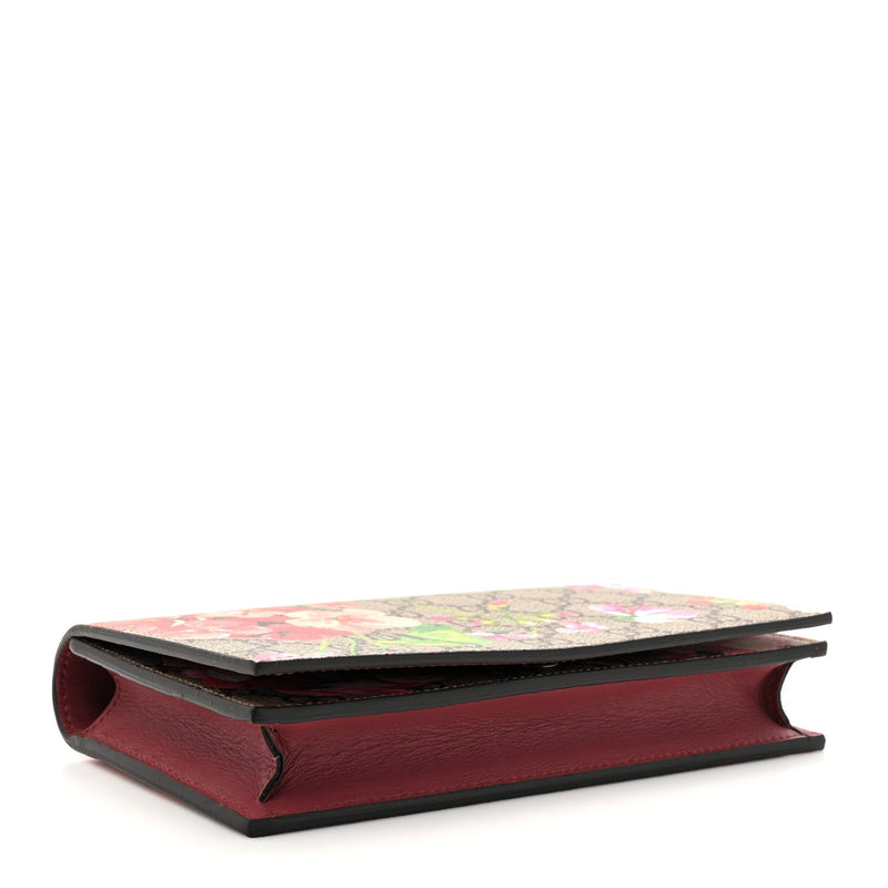 Gg Supreme Blooms Chain Wallet Beige