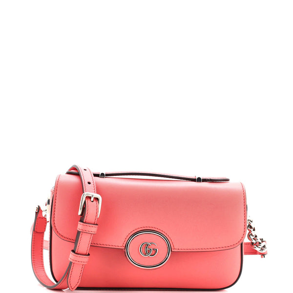 Petite Gg Flap Shoulder Bag Leather