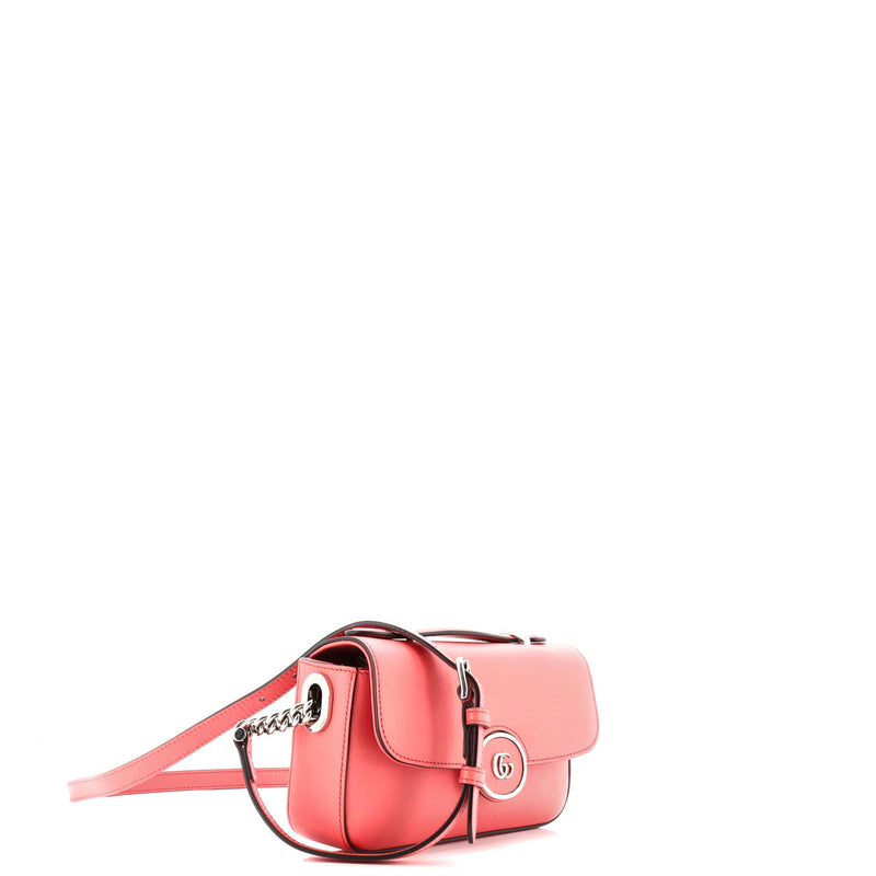 Petite Gg Flap Shoulder Bag Leather