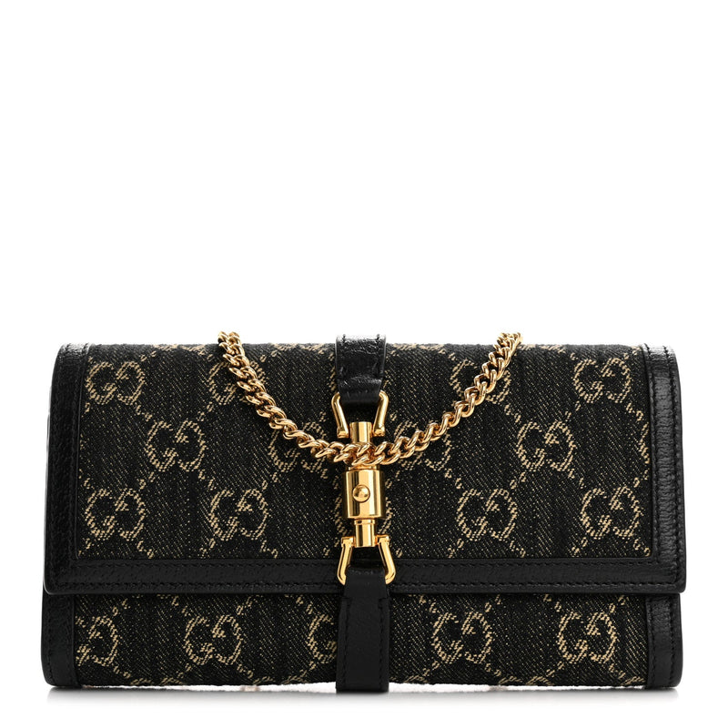 Jacquard Black Denim Gg Textured Dollar