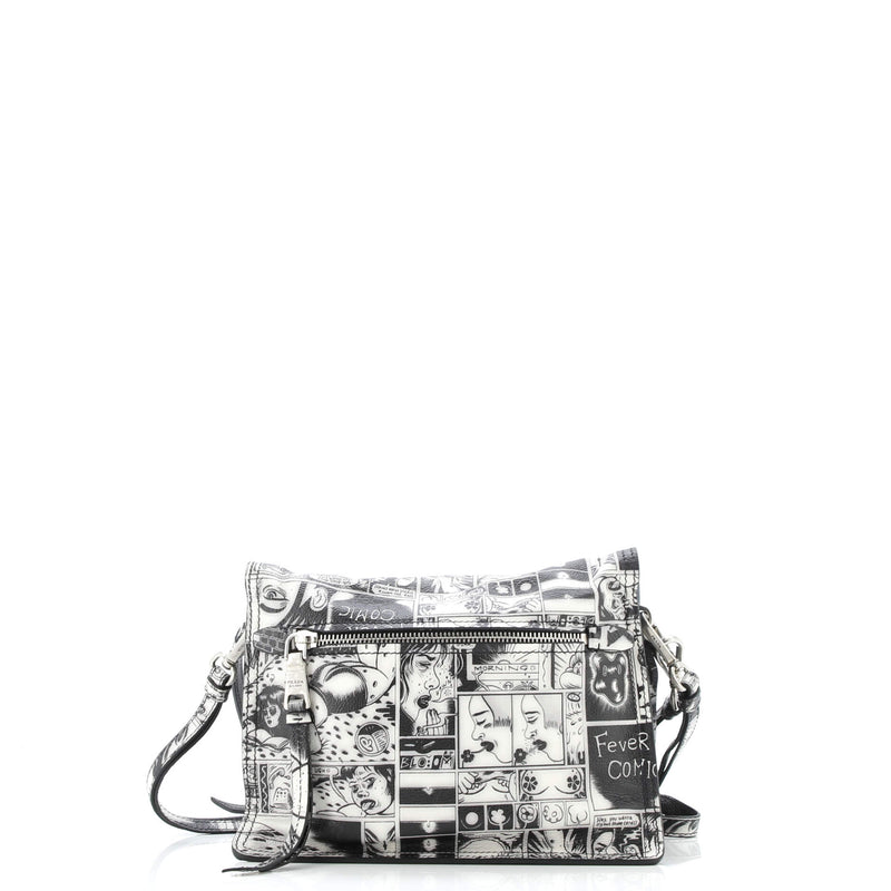 Etiquette Flap Bag Printed Leather Small