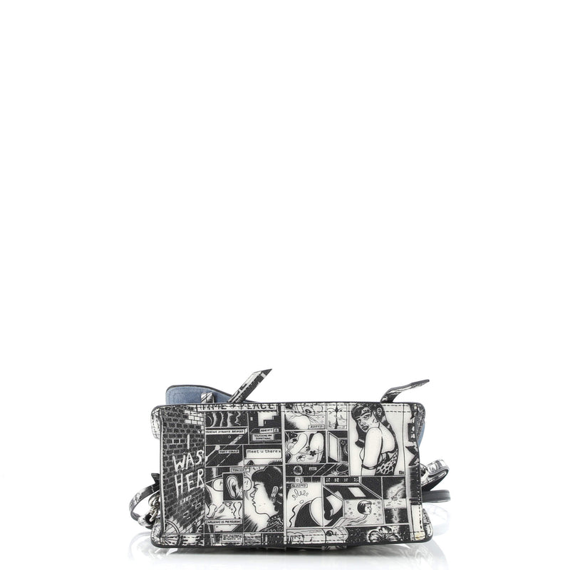 Etiquette Flap Bag Printed Leather Small