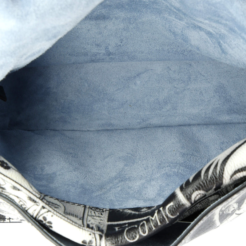 Etiquette Flap Bag Printed Leather Small