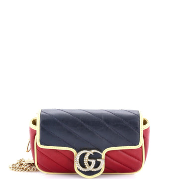 Gg Marmont Flap Bag Diagonal Quilted