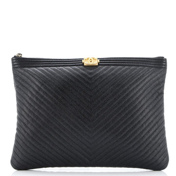 Boy O Case Clutch Chevron Caviar Medium