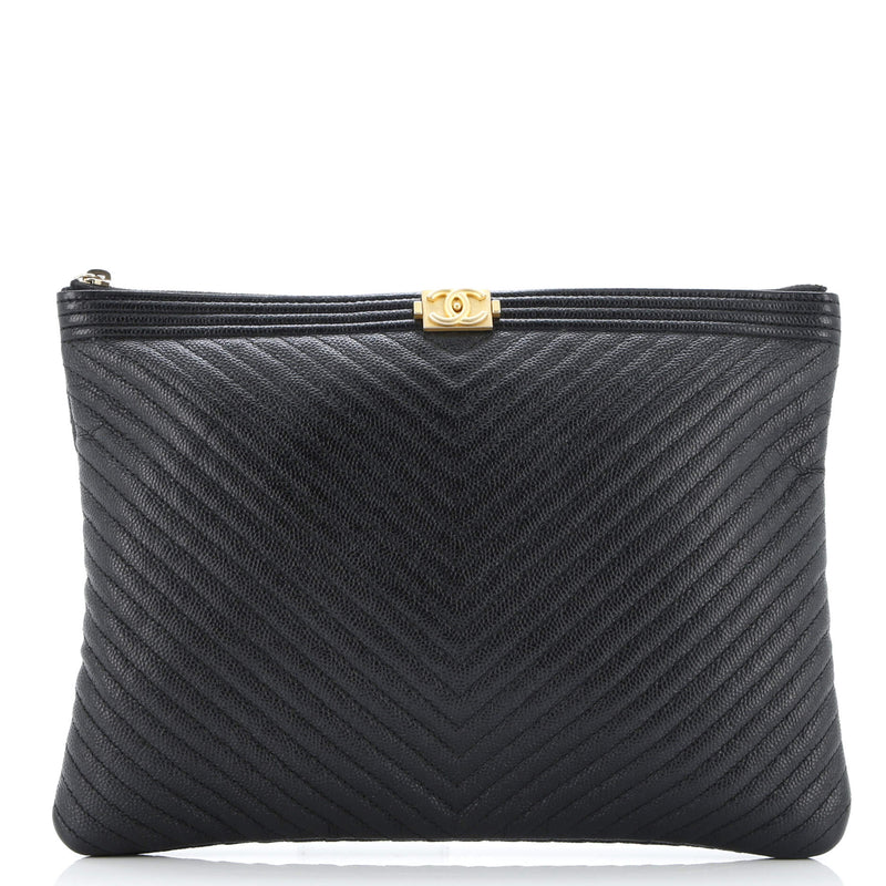 Boy O Case Clutch Chevron Caviar Medium