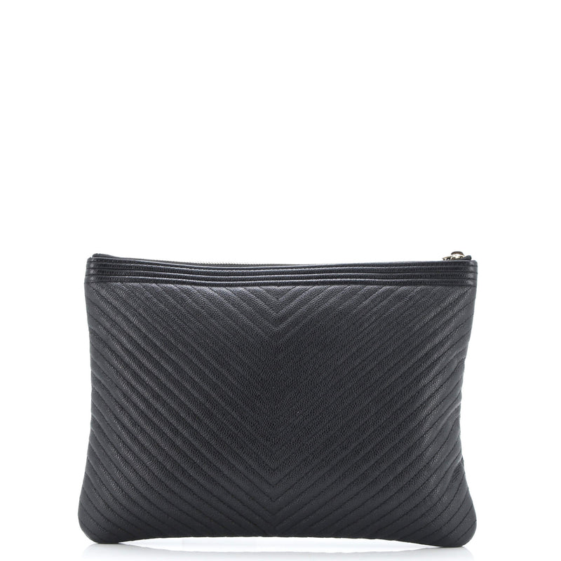 Boy O Case Clutch Chevron Caviar Medium