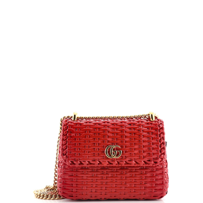 Cestino Flap Shoulder Bag Wicker Mini
