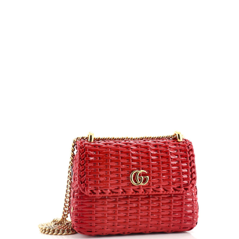 Cestino Flap Shoulder Bag Wicker Mini