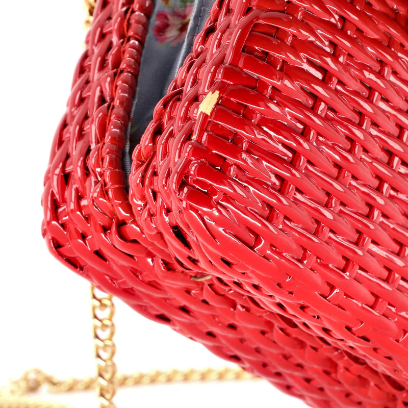 Cestino Flap Shoulder Bag Wicker Mini
