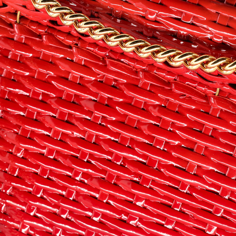 Cestino Flap Shoulder Bag Wicker Mini