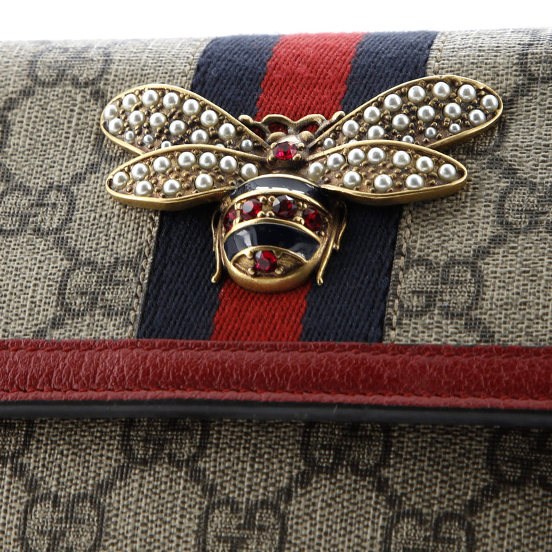 Queen Margaret Chain Wallet Gg Coated