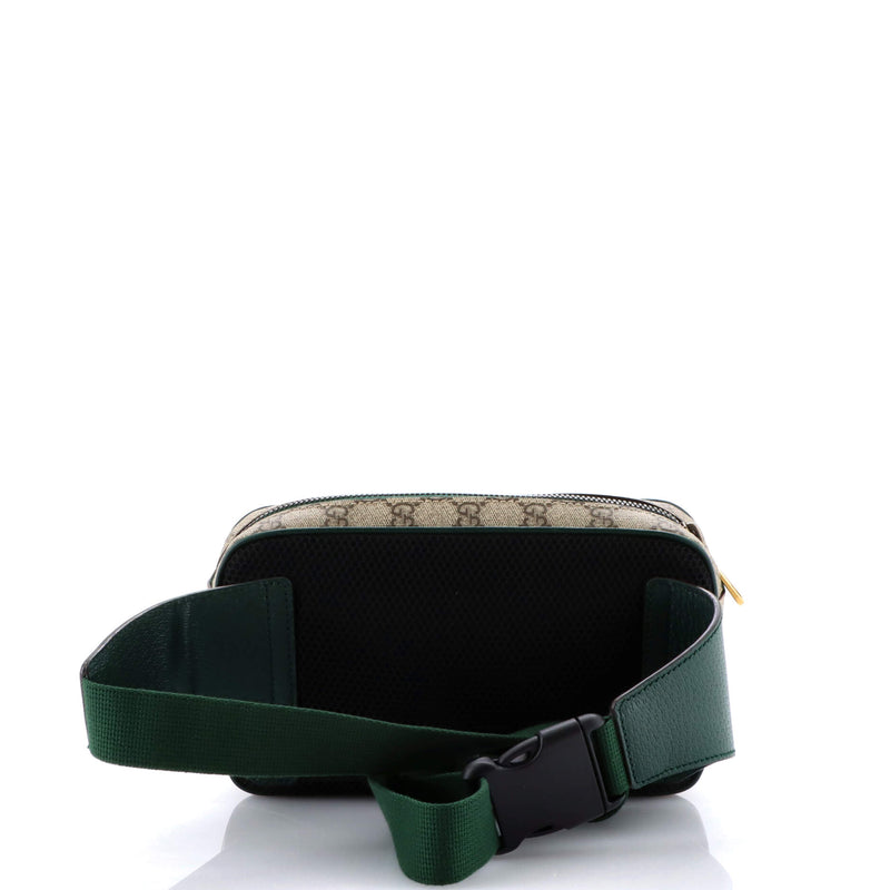 Front Zip Belt Bag Gg Coated Canvas And