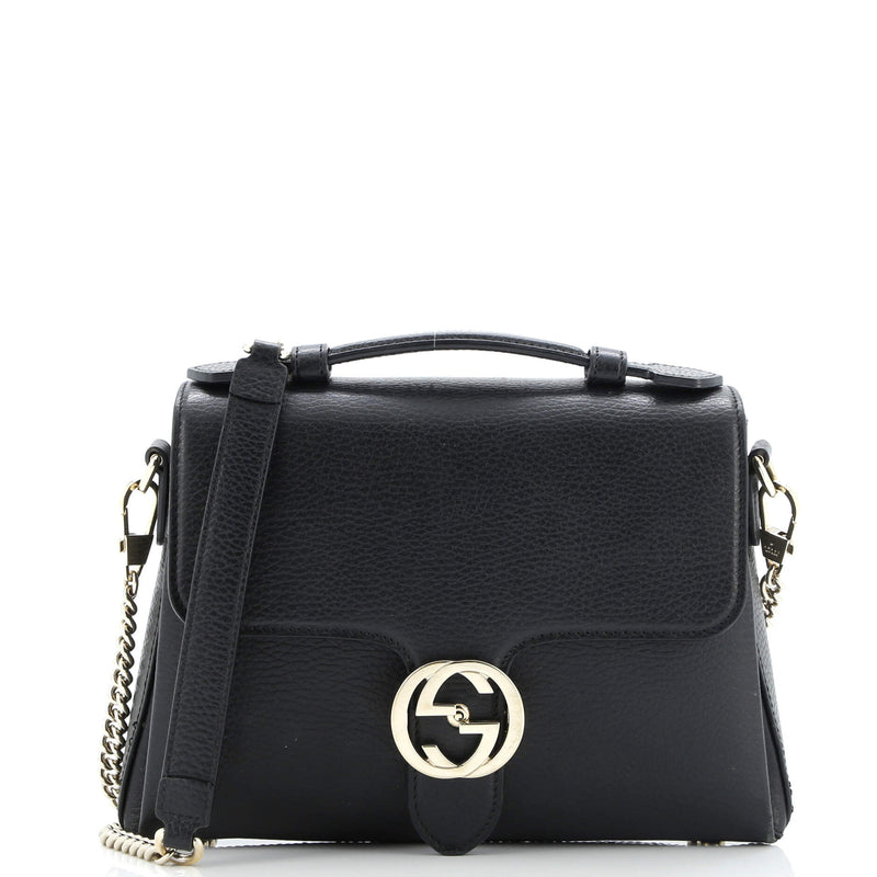 Interlocking Chain Crossbody Bag Leather