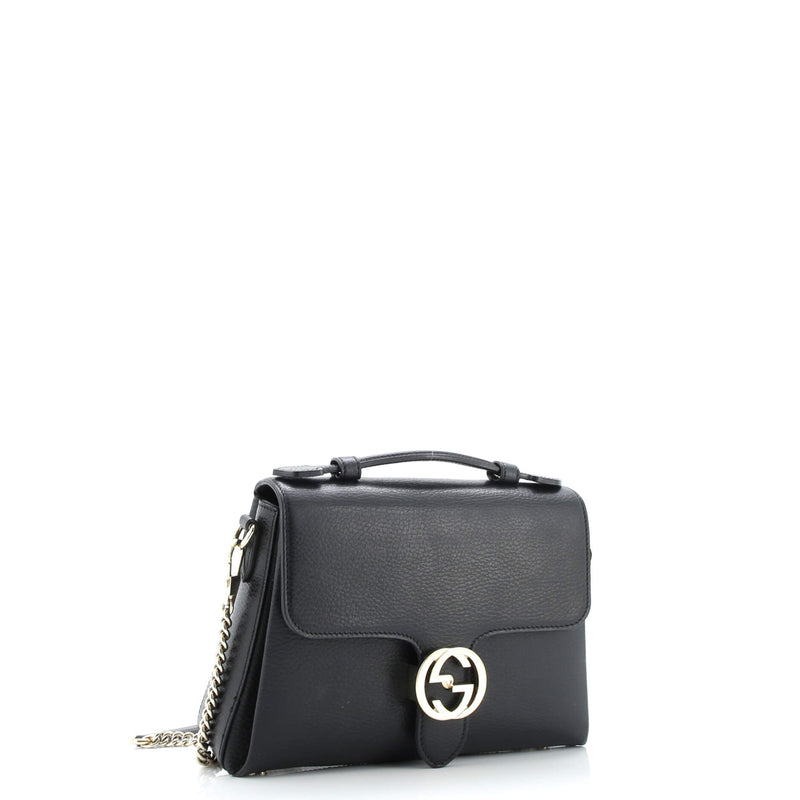 Interlocking Chain Crossbody Bag Leather