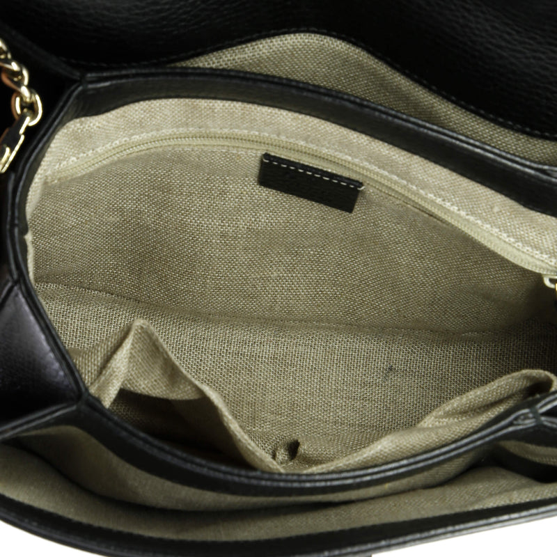 Interlocking Chain Crossbody Bag Leather