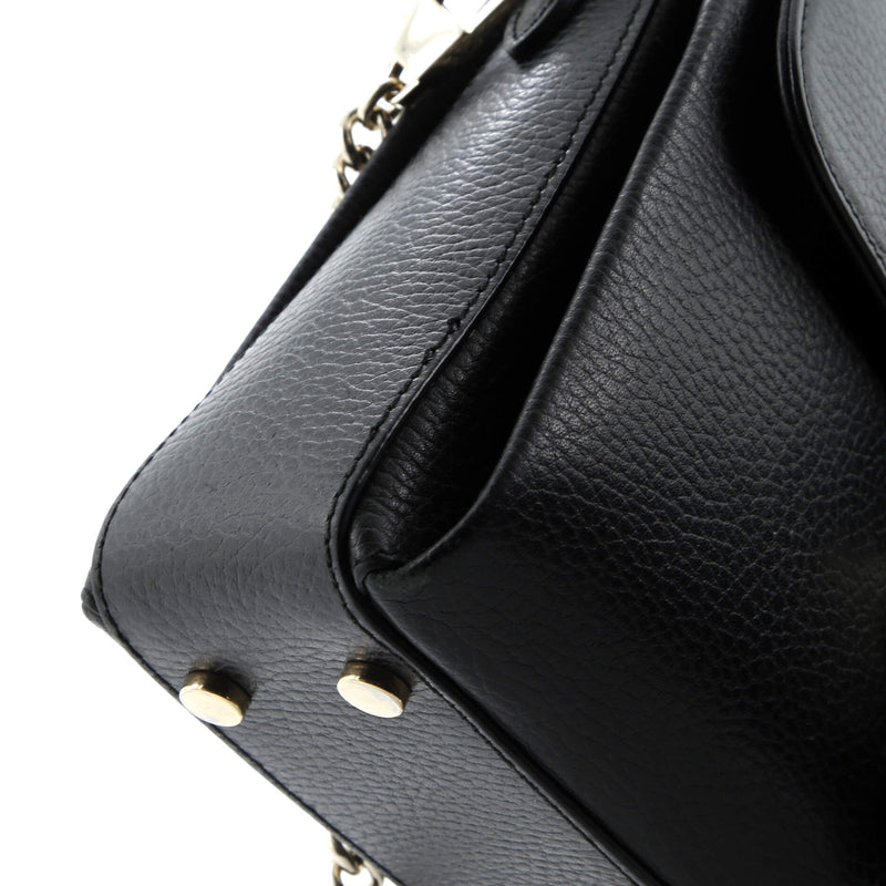 Interlocking Chain Crossbody Bag Leather