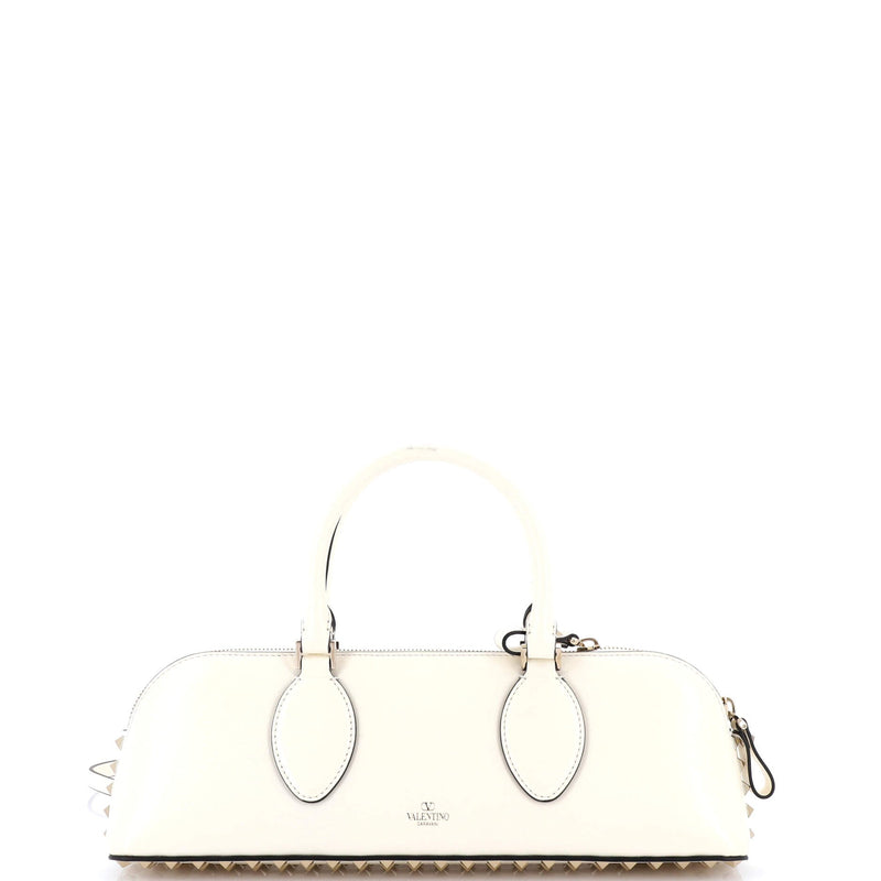 Rockstud Zip Up Top Handle Bag Leather
