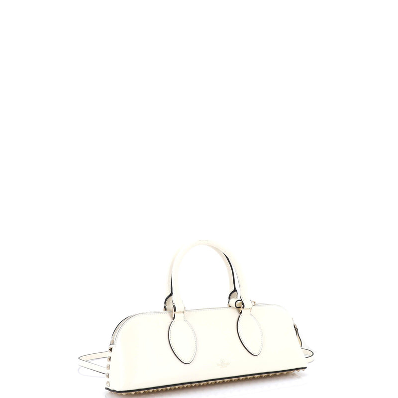 Rockstud Zip Up Top Handle Bag Leather