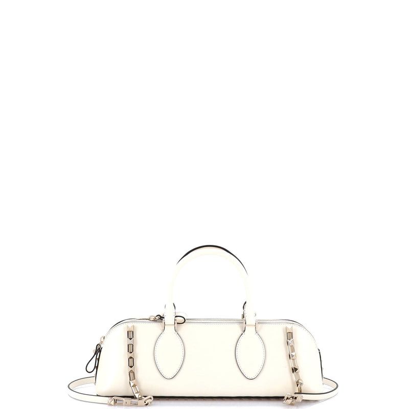 Rockstud Zip Up Top Handle Bag Leather