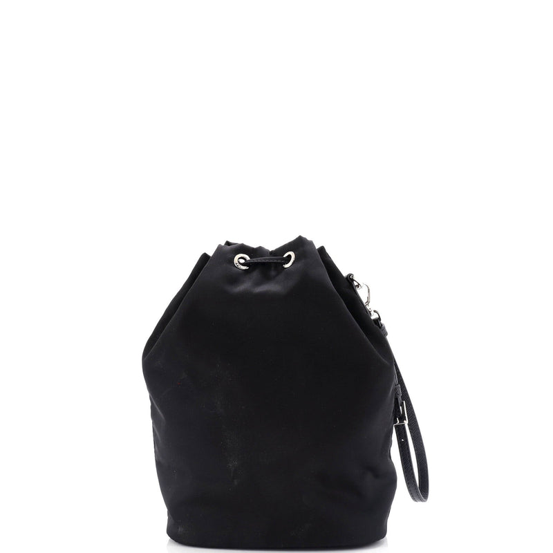 Drawstring Wristlet Bucket Bag Tessuto
