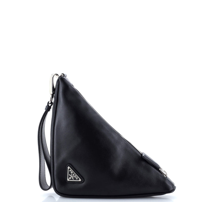 Triangle Logo Wristlet Pouch Embossed