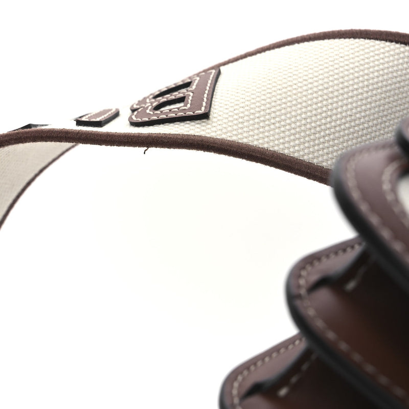 Canvas Calfskin Small Tb Bag Natural