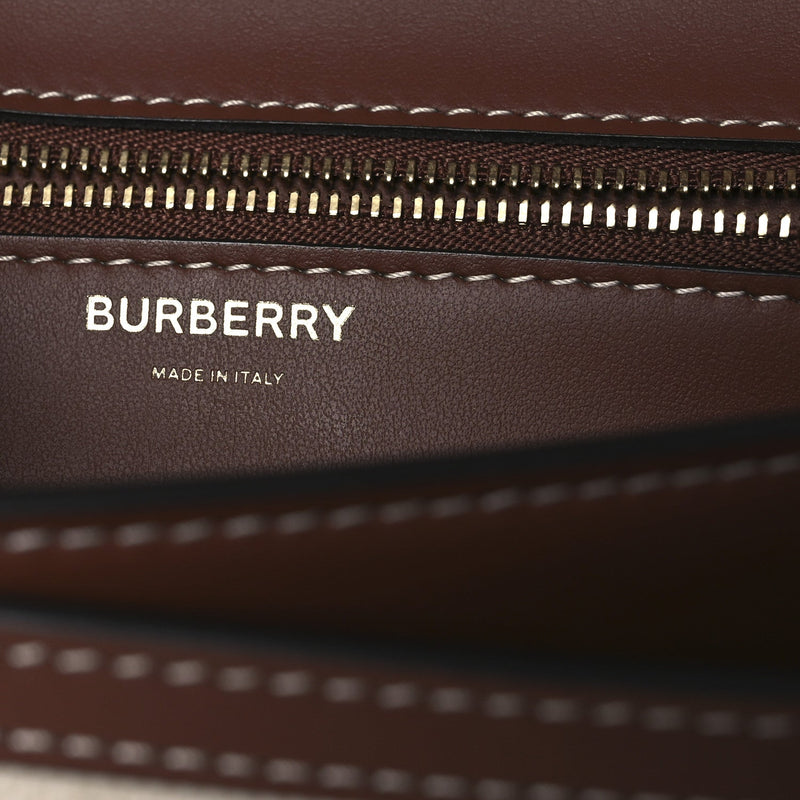 Canvas Calfskin Small Tb Bag Natural