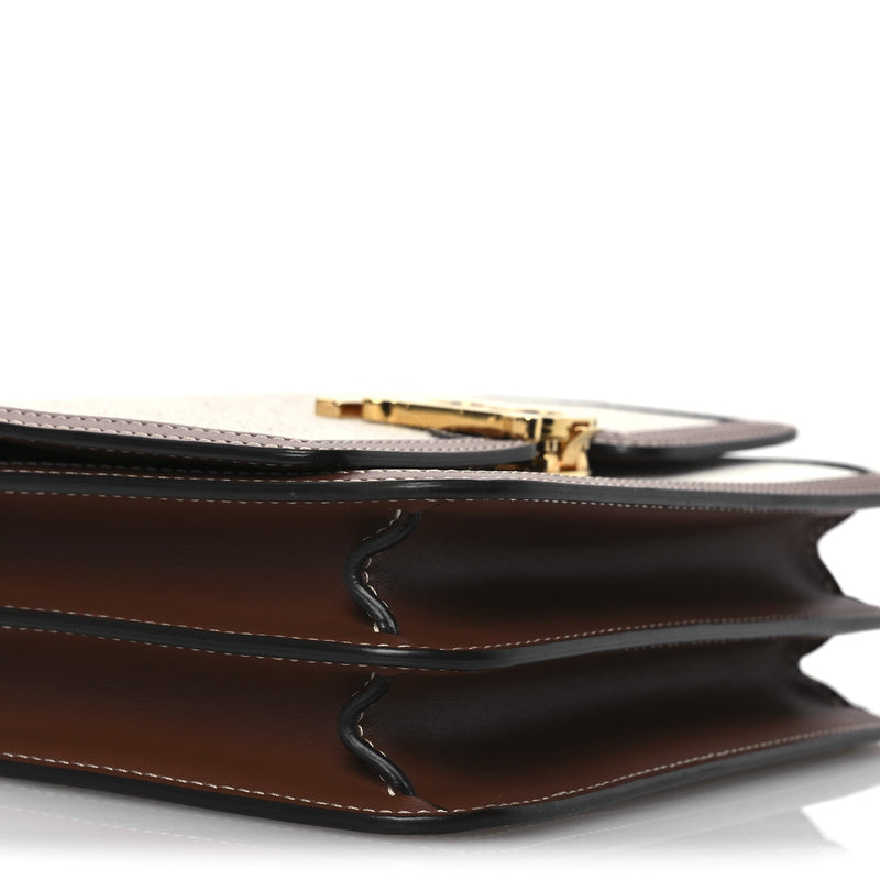 Canvas Calfskin Small Tb Bag Natural