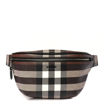 E-Canvas Check Cason Bum Bag Dark Birch