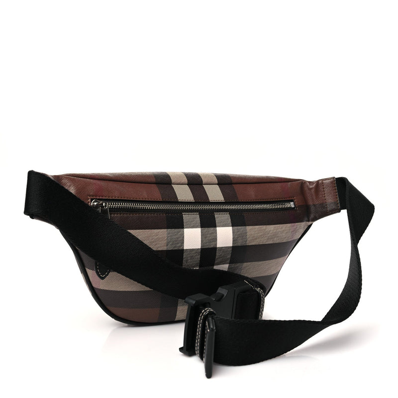 E-Canvas Check Cason Bum Bag Dark Birch