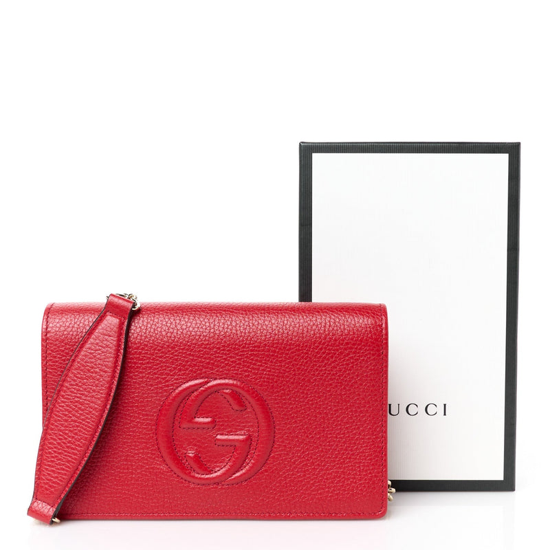 Pebbled Calfskin Soho Wallet On Chain