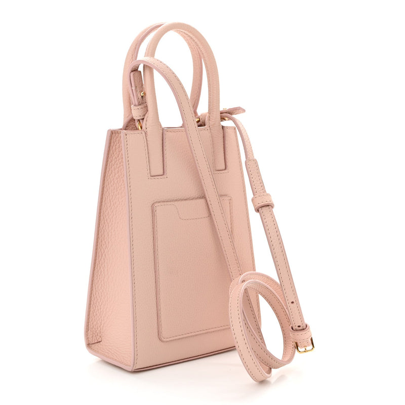 Grainy Calfskin Micro Frances Tote Dusky