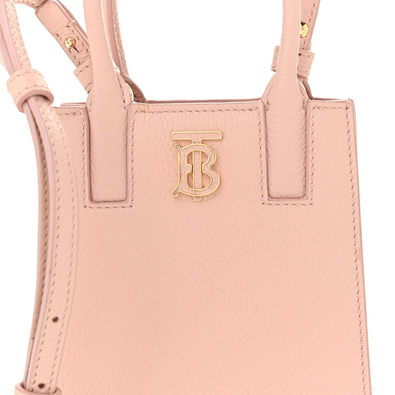 Grainy Calfskin Micro Frances Tote Dusky