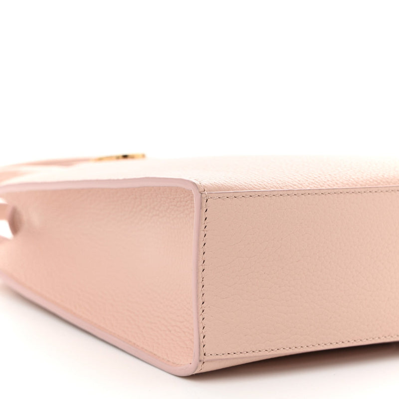 Grainy Calfskin Micro Frances Tote Dusky